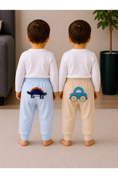 greenmoss 100% Cotton Cute Butt-Shaped 2-Piece Baby Pajama Bottoms