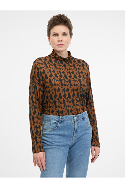 ORSAY Tricou de damă de culoare maro deschis, cu mânecă lungă