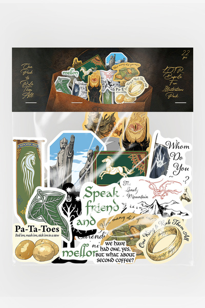 Baprile Yüzüklerin Efendisi LOTR Fan Illustrations 22 Parça Sticker Paketi Su...