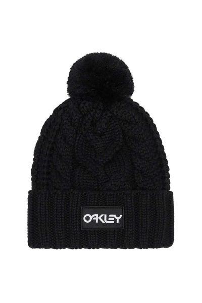Oakley Căciulă Harper cu pompon pentru femei, Negru/Alb