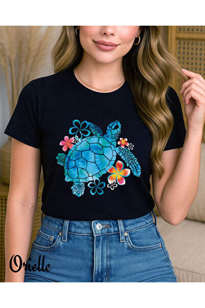 Orielle Tricou Negru Aloha Turtle