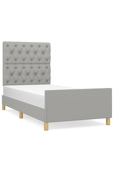 vidaxl Cadru de pat fără saltea, gri deschis, 80x200 cm, textil