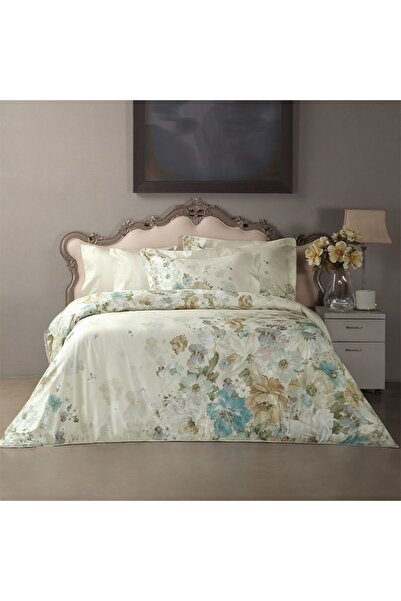 Taç Lenjerie pat dublu satin 6 piese Celesse, TAC DELUX Digital, imprimeu floral