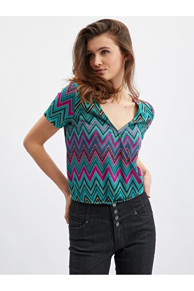 ORSAY Tricou de damă roz-verde cu imprimeu