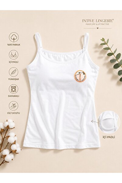 İntive Lingerie Intive Comfort Kota Thin Strap Cotton Padded Tank Top That Ca...
