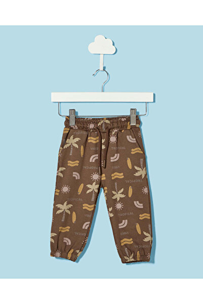 REDTAG Infant Boys Brown Tropical Print Active Joggers