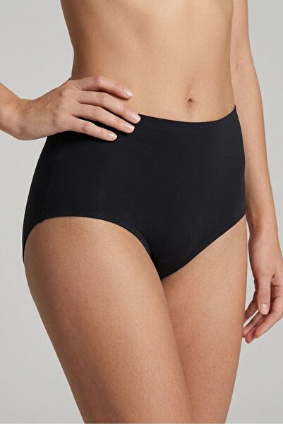 OBJE Women's Black Color High Waist Seamless Gathering Slip Corset