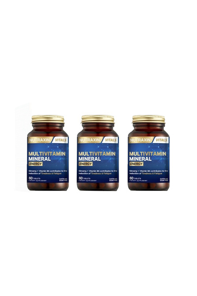 Nutraxin Multivitamin Mineral İçeren (Ginseng CoQ-10 ve L-Karnitin) Takviye E...