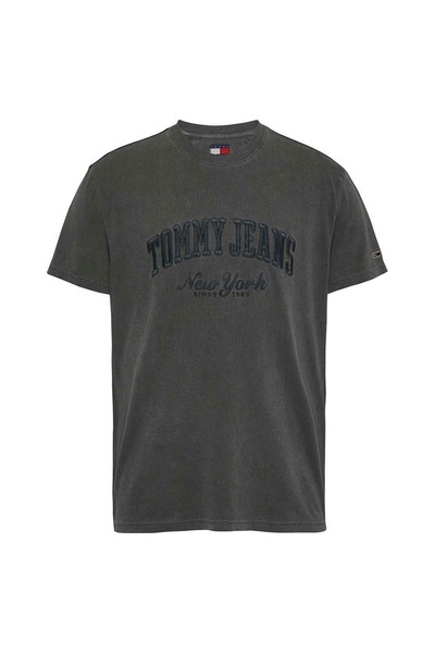 Tommy Hilfiger Tricou bărbătesc cu mânecă scurtă, stil colegiu, prespălat, mă...