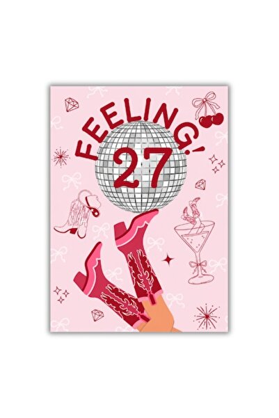 OEM Felicitare 13x18 cm cu plic, aniversare/la mulți ani 27 ani