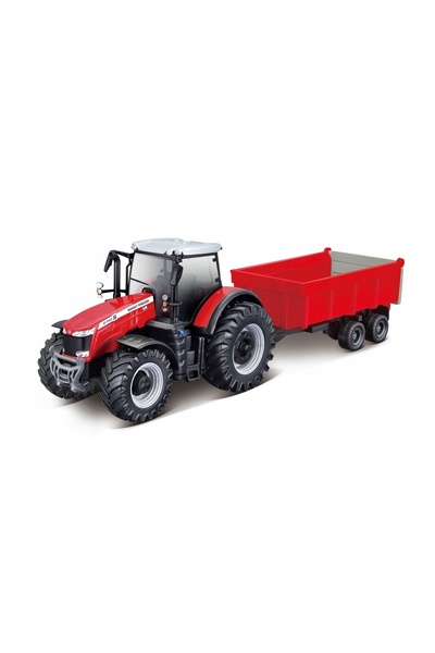 Bburago Junior TRAKTOR Massey Ferguson 8740S + remorcă Bburago