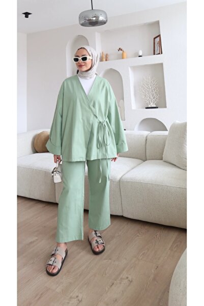 ZarülAAy fashıon Kimono Set with Tie-Up Detail, Standard Size