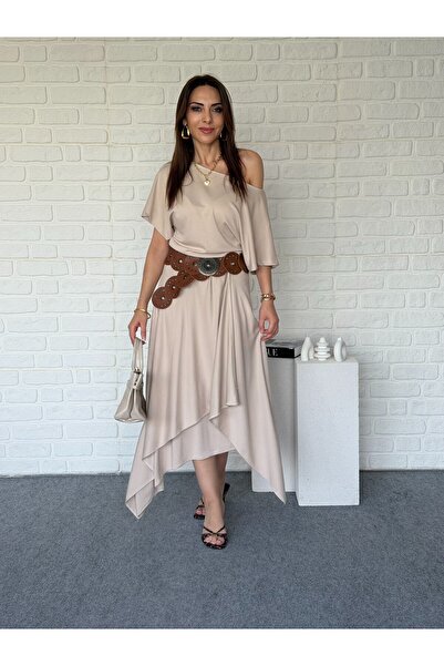 Goncalya طقم مودال بتنورة غير متماثلة