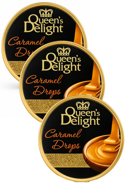 Queens Delight Caramel Flavored Candy (Caramel Drops) 150 Gr X 3 Pieces