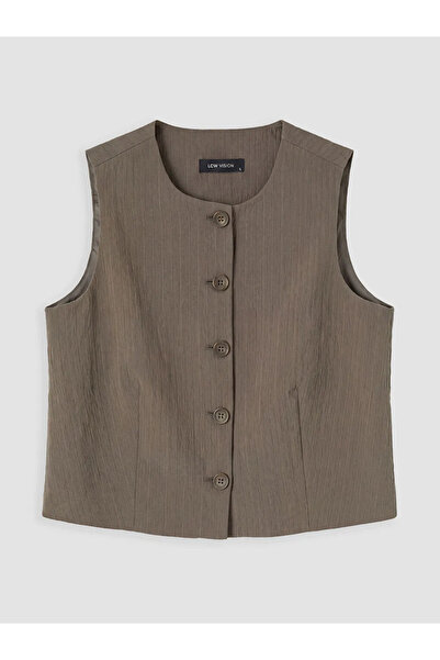 LC Waikiki Khaki Textured Women's Classic Vest
