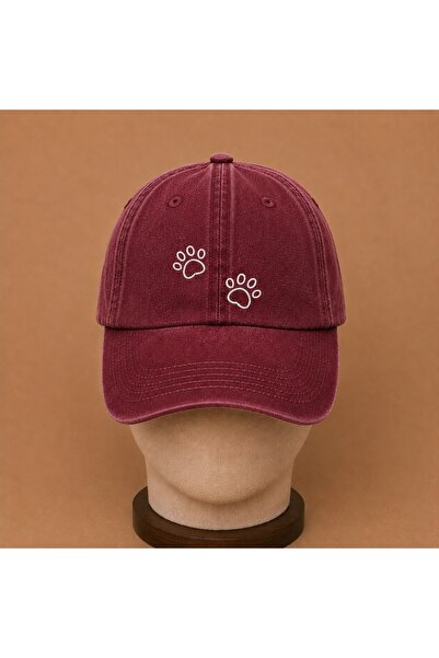 WeavedCo Cute Paw Vintage Washed Hat (Not Printed, Embroidered)