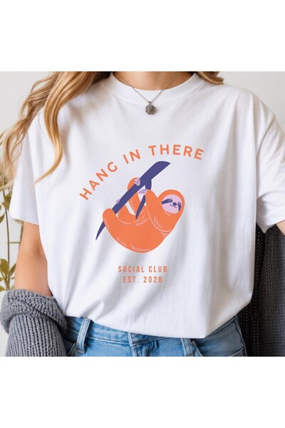 Grafftee Clothing Hang in There Printed Unisex Oversize T-Shirt