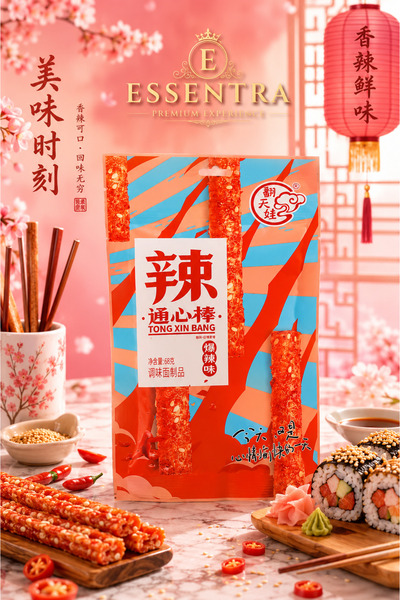 Essentra Home Tong Xin Bang Spicy Snack Stick Acılı Çin Atıştırmalık Çubuğu 68 g