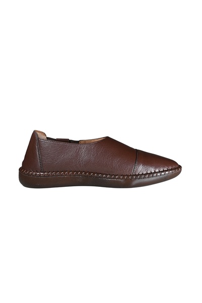 Burç Norrsken Women's Genuine Leather Laceless Summer Comfortable Shoes Brown