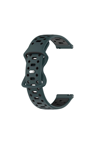 OEM Δίχρωμο λουράκι σιλικόνης Diamond για Amazfit Bip Πράσινο Ελιάς+Μαύρο