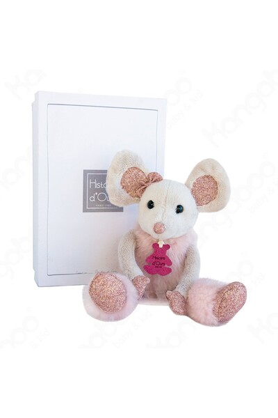 DOUDOU Jucărie de pluș, șoricel cu fustă de tul, GIRL&GLITTER, 25cm