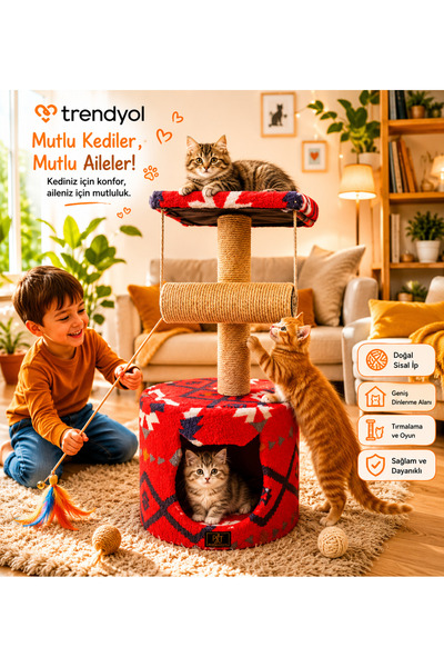 Kedi evi ve tırmalama tahtası