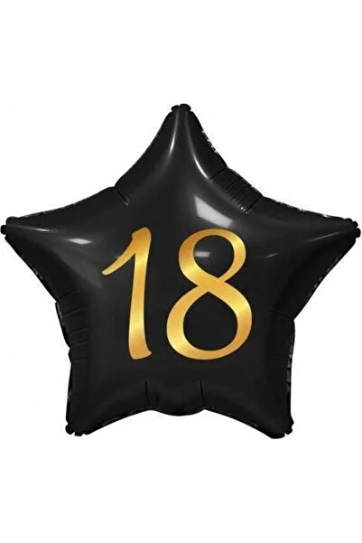Godan Balon din folie B&C Stea neagră 18 imprimare aurie 19
