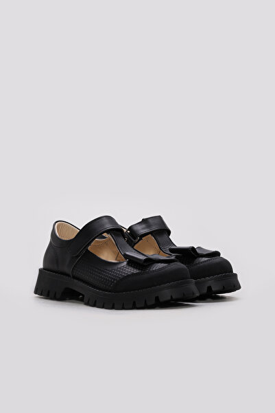 Ayakkabıhane Inside and Outside Genuine Leather Black Girls' Casual Shoes Ah0...