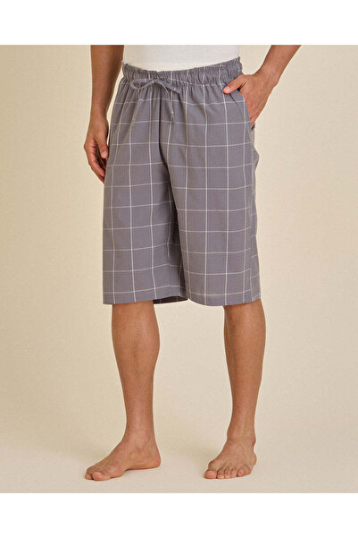 REDTAG Men Grey Striped Pyjama Shorts