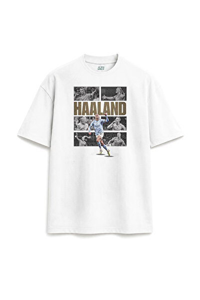 Darkia Erling Haaland Printed Text Special Design Relaxed Fit Unisex White T-...