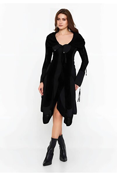 1way Black Trendy Dress with a Unique Design