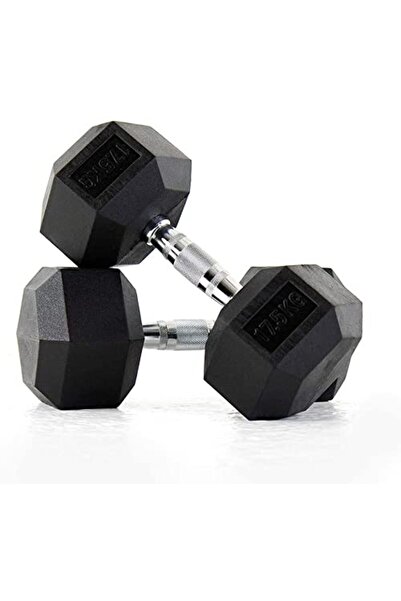 miracle fitness دمبل حديدي صلب سداسي الشكل مغطى بالمطاط مع مقابض معدنية، معدا...