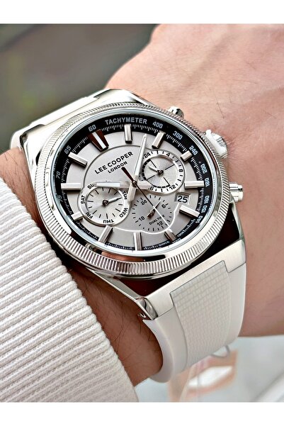 Lee Cooper Functional White Color Silicone Cord Men's Wristwatch 8304.366