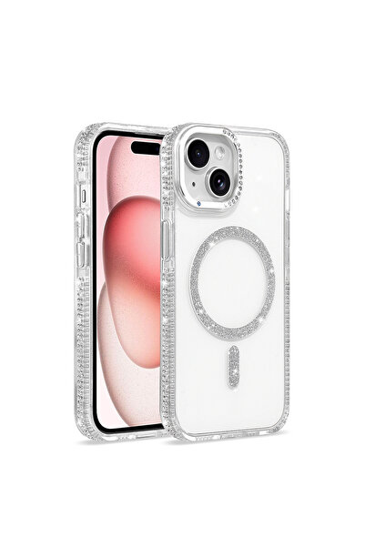 m.tk moveteck iPhone 13/14 Uyumlu Kılıf Parlak Taş İşlemeli Işıltılı Magsafe ...