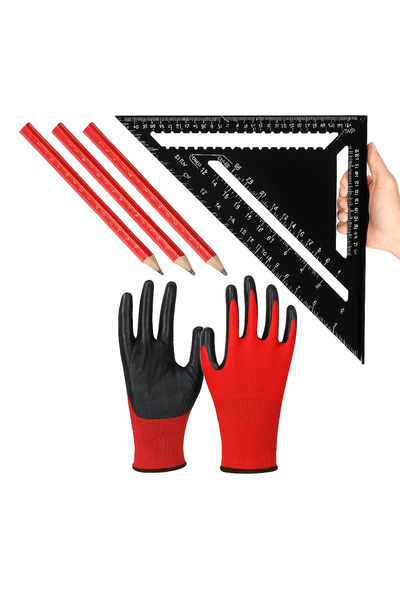 zola Set echer tamplar cu 3 creioane si manusi, aluminiu, unghiuri 90° si 45°...