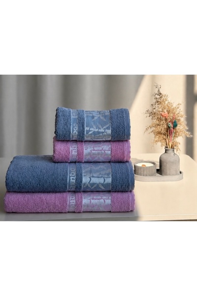CD COTTON DREAM %100 Pamuk 2'li Banyo Seti Bambu Desen