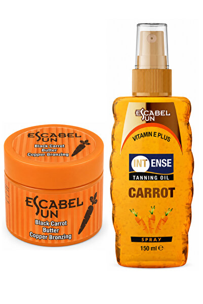 Escabel Set de vară cu ulei de morcovi pentru bronzare intensă - Bronz 100%