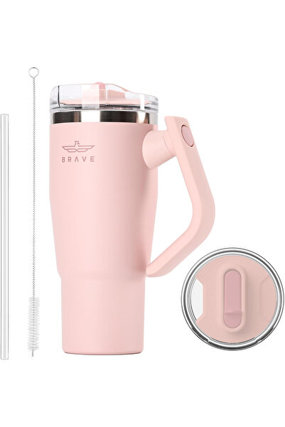 Brave Temp Guard Vacuum Insulated Travel Mug – 180° Rotating Handle, 24H Cold...