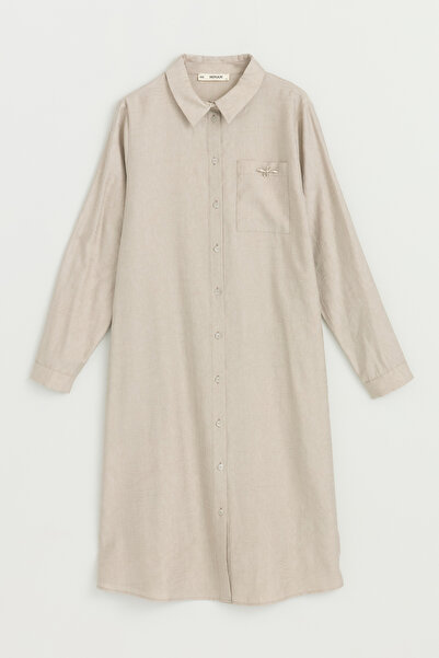 Nihan Plus Size Lyocell Tunic with Pockets - Stone