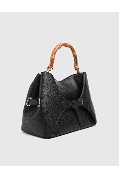 İLVİ Lettavio Leather Women's Black Handbag