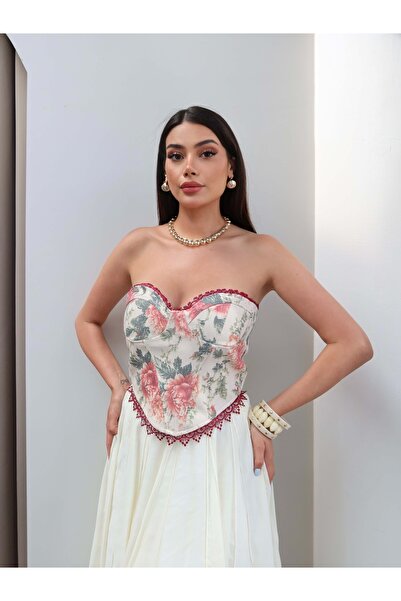 ESRAHELVACI Lace Floral Pattern Corset