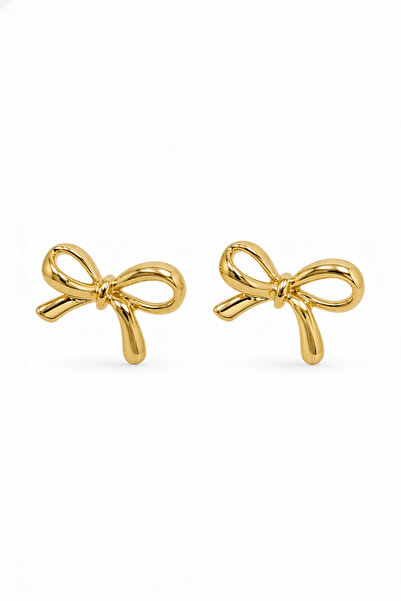 Jack Ferrero Pair of Gold Color Bowknot Design Earrings - Elegant and Stylish...