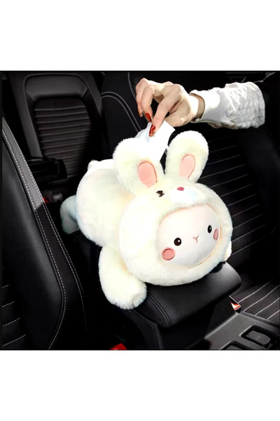 BABUN Cute Plush Tabletop Car Napkin Holder, Compatible with Car Armrest and ...