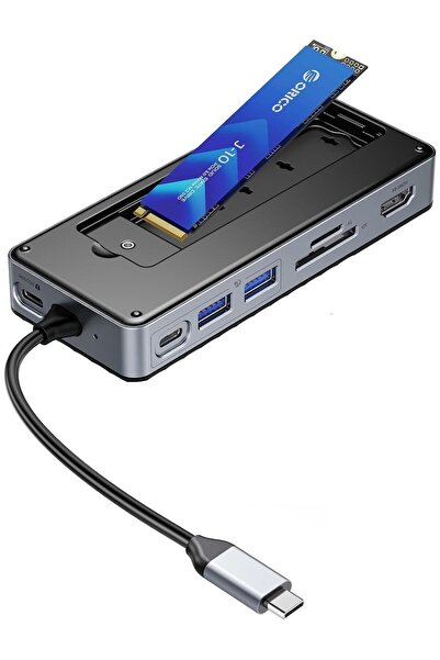 Orico Stație de andocare USB-C cu carcasă pentru disc M.2, 10 Gbps, HDMI 4K 60Hz