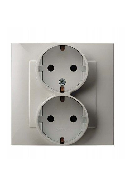 OSPEL SAPPHIRE Priză dublă cu împământare Schuko, bej cașmir GP-2ZS/83