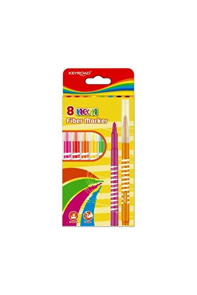 KEYROAD Fiber Marker Pen Neon 8 Culori