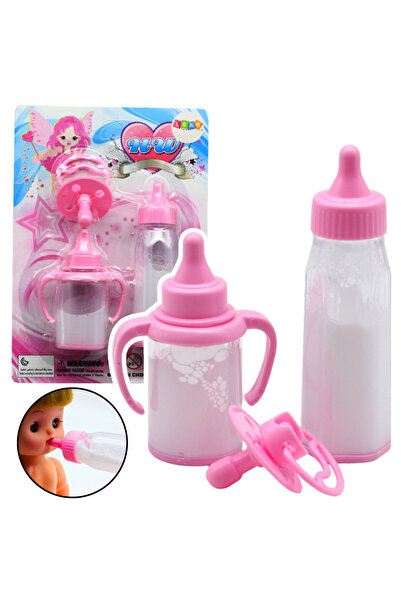 LeanToys Set de biberoane pentru păpuși, lapte care dispare și suzetă