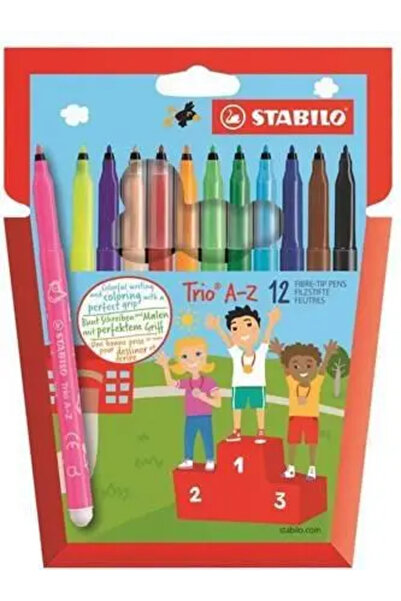 Stabilo Carioca Trio A - Z, 0.7 mm, 12 culori/set, etui carton