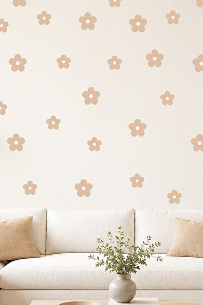 papermoods Dekoratif Çiçek Duvar Sticker - Duvar Süsü