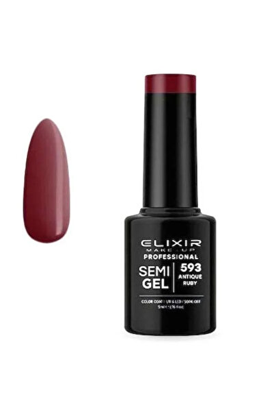 Elixir Επαγγελματικό Ημι-τζελ Ημι-μόνιμο Βερνίκι Νυχιών 593 Αντικέ Ρουμπίνι Μ...